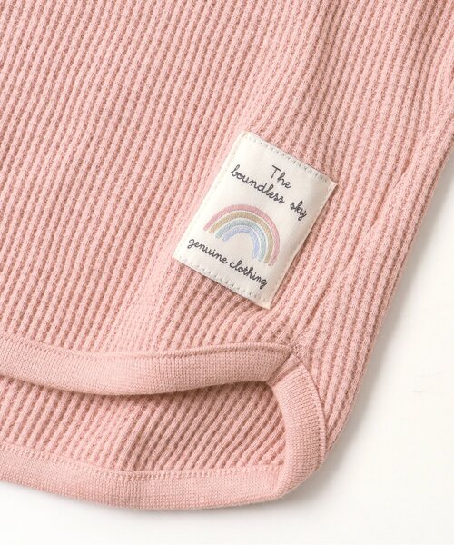apres les cours（アプレレクール）の「ゆったりワッフルTシャツ（Tシャツ/カットソー・キッズ・アイボリー/その他2/チャコール/ピンク/レインボー・80/90/100/110/120/130/140）」の6枚目の写真