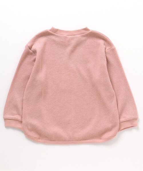 apres les cours（アプレレクール）の「ゆったりワッフルTシャツ（Tシャツ/カットソー・キッズ・アイボリー/その他2/チャコール/ピンク/レインボー・80/90/100/110/120/130/140）」の21枚目の写真