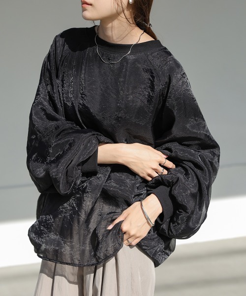 Bab（バブ）の「シアーレイヤード裏毛スウェット（スウェット・レディース・オフホワイト/ベージュ/グレイッシュベージュ/ホワイト系その他/ブラウン/ブラック/グリーン・FREE）」の12枚目の写真