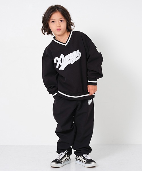 XLARGE KIDS（エクストララージキッズ）の「４ＷＡＹストレッチロゴブルオーバー（スウェット・キッズ・ライトグレー/ブラック・100cm/110cm/120cm/130cm/140cm/90cm）」の12枚目の写真