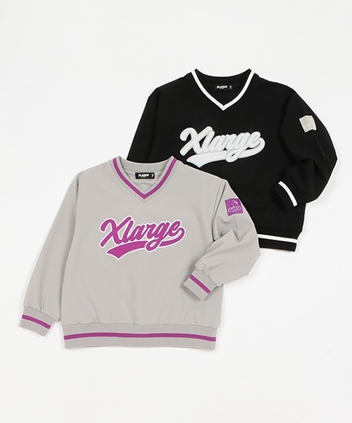 XLARGE KIDS（エクストララージキッズ）の「４ＷＡＹストレッチロゴブルオーバー（スウェット・キッズ・ライトグレー/ブラック・100cm/110cm/120cm/130cm/140cm/90cm）」の13枚目の写真