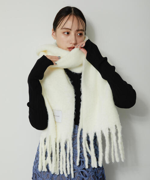 JILL by JILL STUART（ジルバイジルスチュアート）の「カラーループヤーンストール（ストール/ショール・レディース・ホワイト/ピンク・FREE）」の14枚目の写真