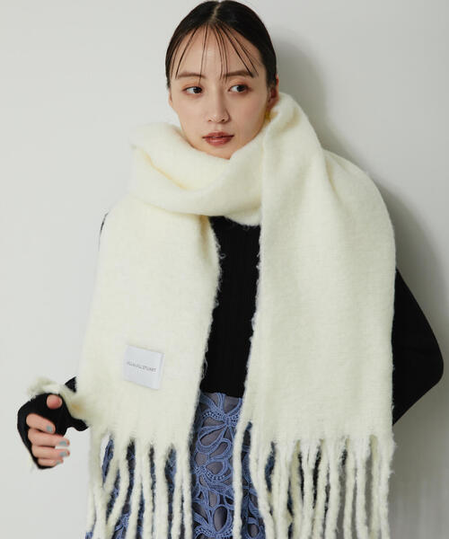 JILL by JILL STUART（ジルバイジルスチュアート）の「カラーループヤーンストール（ストール/ショール・レディース・ホワイト/ピンク・FREE）」の3枚目の写真