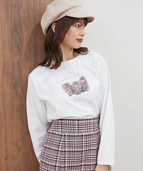 MAJESTIC LEGON(マジェスティックレゴン)の「アソートメッセージTシャツ(Tシャツ/カットソー・レディース・オフホワイト/ブラック系その他/グレー系その他/ホワイト系その他・MEDIUM)」の3枚目の写真