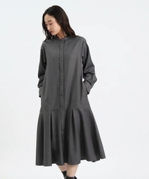 OPAQUE.CLIP | 裾切り替えフレア シャツワンピース【洗濯機洗い可/イージーケア】(ワンピース)