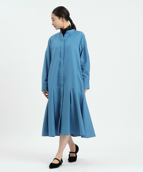 OPAQUE.CLIP（オペークドットクリップ）の「◆裾切り替えフレア　シャツワンピース【洗濯機洗い可／イージーケア】（ワンピース・レディース・ブルー/サンドベージュ/ダークグレー・40/38）」の14枚目の写真