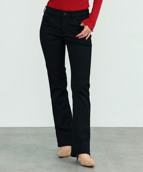 EDWIN（エドウィン）の「【色あせしにくい。ホコリがつきにくい。】ハタラクロ ブーツカットパンツ（その他パンツ・レディース・ブラック・SMALL/X-LARGE/LARGE/MEDIUM/X-SMALL）」の2枚目の写真