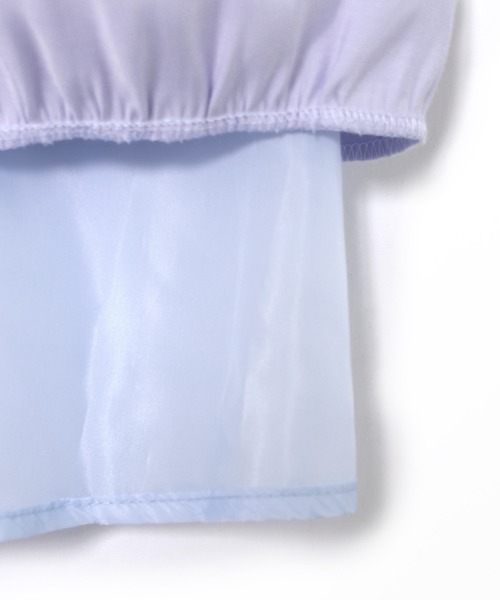 w closet(ダブルクローゼット)の「フリルキャミワンピース(ワンピース・レディース・ライトベージュ/サックスブルー系1/ブラック・FREE)」の17枚目の写真