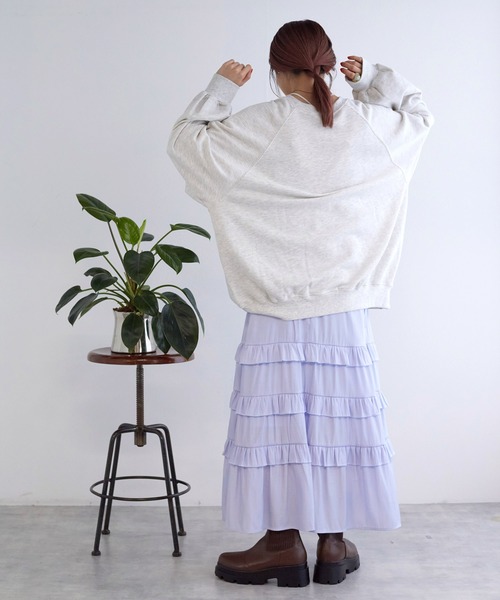 w closet(ダブルクローゼット)の「フリルキャミワンピース(ワンピース・レディース・ライトベージュ/サックスブルー系1/ブラック・FREE)」の8枚目の写真