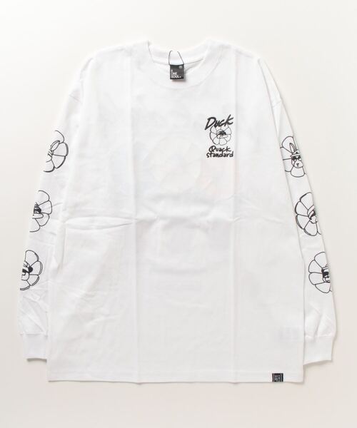 Duck Dude（ダックデュード）の「DUCK DUDE/ダックデュード ビッグシルエット 発泡 バック 袖プリント ロンT レディース メンズ（Tシャツ/カットソー・メンズ・ブルー/ホワイト/グリーン/ブラック・M/L/LL）」の7枚目の写真