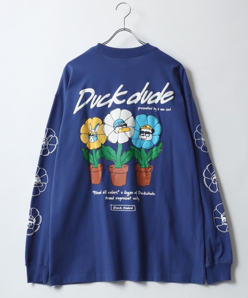 Duck Dude（ダックデュード）の「DUCK DUDE/ダックデュード ビッグシルエット 発泡 バック 袖プリント ロンT レディース メンズ（Tシャツ/カットソー・メンズ・ブルー/ホワイト/グリーン/ブラック・M/L/LL）」の18枚目の写真