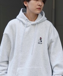 ワンポイント刺繍ロゴ おじ刺繍 / デイリーウォーキング ビッグシルエット 裏起毛プルオーバーパーカー フーディー カットソー ユニセックス【ILL'S】