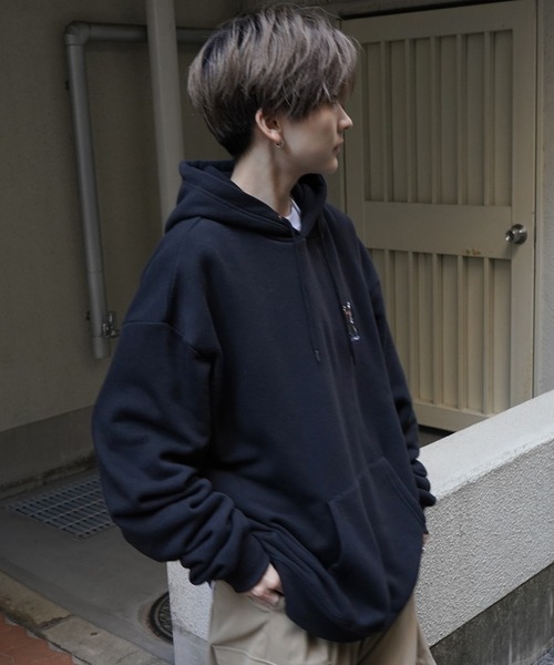 ILL'S(イルズ)の「ワンポイント刺繍ロゴ おじ刺繍 / デイリーウォーキング ビッグシルエット 裏起毛プルオーバーパーカー フーディー カットソー ユニセックス【ILL'S】(パーカー・メンズ・ブラック系その他2/杢グレー/グレー系その他2/グレー系その他3/グリーン/ブラック/グレー系3/グレー系/ベージュ系その他/グレー系その他/ベージュ系その他3/グリーン系その他2・L/M/XL)」の13枚目の写真