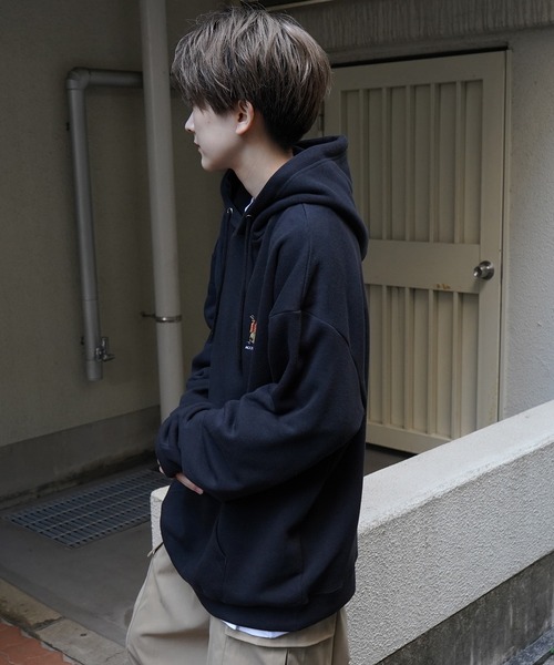 ILL'S(イルズ)の「ワンポイント刺繍ロゴ おじ刺繍 / デイリーウォーキング ビッグシルエット 裏起毛プルオーバーパーカー フーディー カットソー ユニセックス【ILL'S】(パーカー・メンズ・ブラック系その他2/杢グレー/グレー系その他2/グレー系その他3/グリーン/ブラック/グレー系3/グレー系/ベージュ系その他/グレー系その他/ベージュ系その他3/グリーン系その他2・L/M/XL)」の15枚目の写真