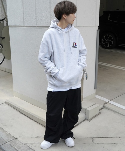 ILL'S(イルズ)の「ワンポイント刺繍ロゴ おじ刺繍 / デイリーウォーキング ビッグシルエット 裏起毛プルオーバーパーカー フーディー カットソー ユニセックス【ILL'S】(パーカー・メンズ・ブラック系その他2/杢グレー/グレー系その他2/グレー系その他3/グリーン/ブラック/グレー系3/グレー系/ベージュ系その他/グレー系その他/ベージュ系その他3/グリーン系その他2・L/M/XL)」の17枚目の写真