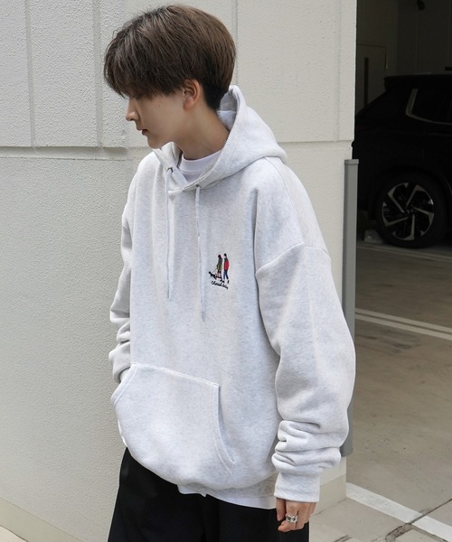 ILL'S(イルズ)の「ワンポイント刺繍ロゴ おじ刺繍 / デイリーウォーキング ビッグシルエット 裏起毛プルオーバーパーカー フーディー カットソー ユニセックス【ILL'S】(パーカー・メンズ・ブラック系その他2/杢グレー/グレー系その他2/グレー系その他3/グリーン/ブラック/グレー系3/グレー系/ベージュ系その他/グレー系その他/ベージュ系その他3/グリーン系その他2・L/M/XL)」の22枚目の写真