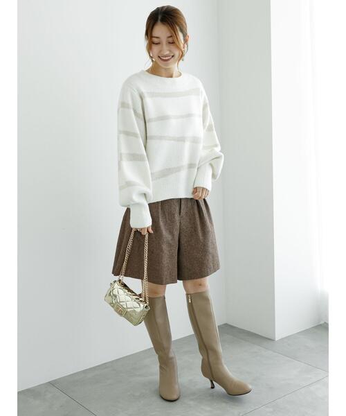 Te chichi（テチチ）の「ネップツイードベルト付ショートパンツ（その他パンツ・レディース・ブラウン/ブラック・F）」の8枚目の写真