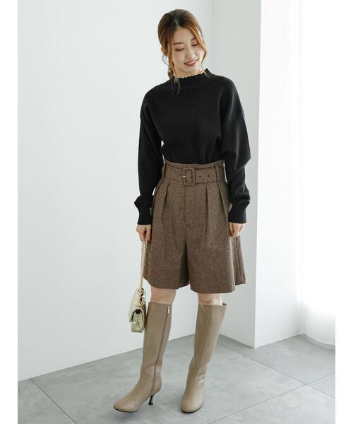Te chichi（テチチ）の「ネップツイードベルト付ショートパンツ（その他パンツ・レディース・ブラウン/ブラック・F）」の11枚目の写真