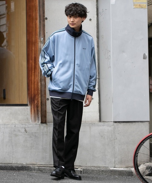 SIGNAL SPORTS（シグナルスポーツ）の「【SIGNAL SPORTS】ワンポイント刺繍/ラインルーズトラックジャケット（ブルゾン・メンズ・ホワイト/ライトブルー/ブラック/グリーン・SMALL/MEDIUM/LARGE）」の15枚目の写真