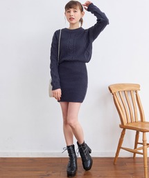 titty＆Co. PETIT | 【titty&Co.PETIT】ケーブルリブニットワンピース(ワンピース)