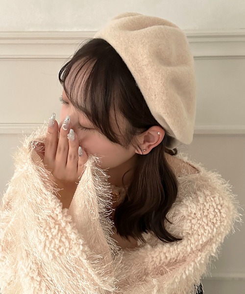 apres jour clair(アプレジュールクレア)の「【apres jour clair×ARIAZ】ベーシックベレー帽(ハンチング/ベレー帽・レディース・アイボリー/ブラック/チャコールグレー/グレー・FREE)」の5枚目の写真