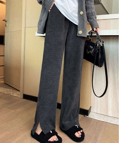 kirakiraShop(キラキラショップ)の「裏起毛 コーデュロイ イージー パンツ(その他パンツ・レディース・ブラック/オフホワイト/チャコール/モカ・M/L)」の4枚目の写真