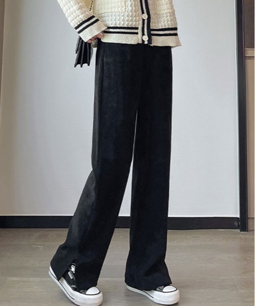 kirakiraShop(キラキラショップ)の「裏起毛 コーデュロイ イージー パンツ(その他パンツ・レディース・ブラック/オフホワイト/チャコール/モカ・M/L)」の3枚目の写真