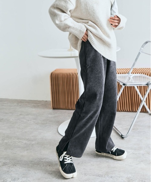 kirakiraShop(キラキラショップ)の「裏起毛 コーデュロイ イージー パンツ(その他パンツ・レディース・ブラック/オフホワイト/チャコール/モカ・M/L)」の7枚目の写真