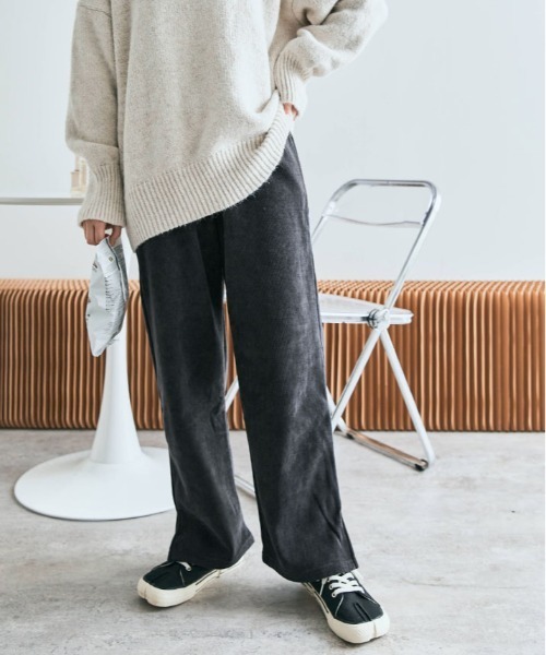 kirakiraShop(キラキラショップ)の「裏起毛 コーデュロイ イージー パンツ(その他パンツ・レディース・ブラック/オフホワイト/チャコール/モカ・M/L)」の16枚目の写真