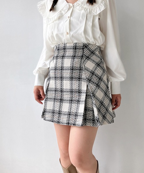 AS KNOW AS plus（アズノゥアズプラス）の「◎スラリプリーツミニスカート（スカート・レディース・ホワイト系/ホワイト系1/ブラック系/ブラウン系/ネイビー系/ブラウン系1・FREE）」の7枚目の写真