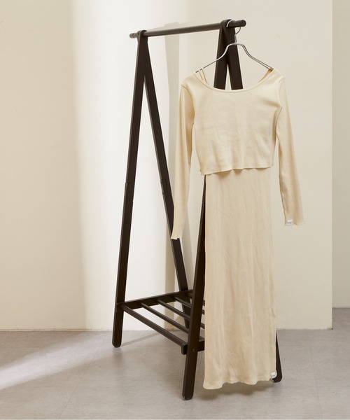 GUNZE（グンゼ）の「【shay／シェイ】(セットアイテム)ロングスリーブTee×カップ付ワンピース（ワンピース・レディース・ブラック/ベージュ/ライトグリーン系・ONE SIZE）」の22枚目の写真