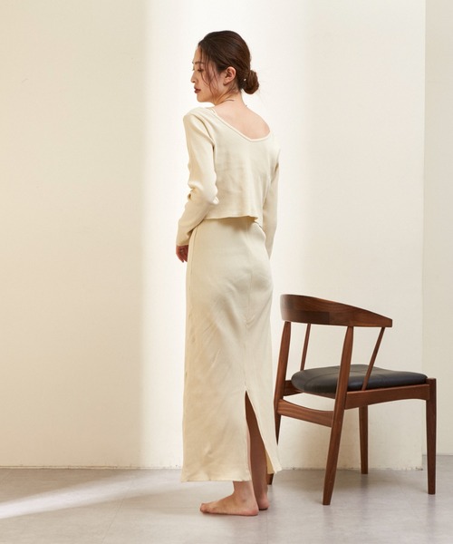 GUNZE（グンゼ）の「【shay／シェイ】(セットアイテム)ロングスリーブTee×カップ付ワンピース（ワンピース・レディース・ブラック/ベージュ/ライトグリーン系・ONE SIZE）」の6枚目の写真