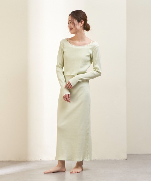 GUNZE（グンゼ）の「【shay／シェイ】(セットアイテム)ロングスリーブTee×カップ付ワンピース（ワンピース・レディース・ブラック/ベージュ/ライトグリーン系・ONE SIZE）」の11枚目の写真