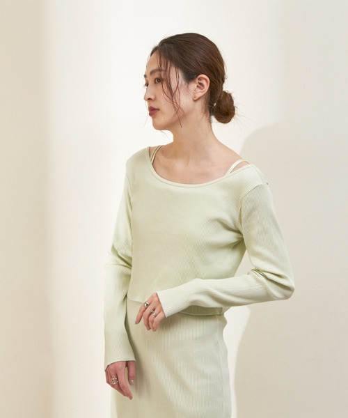 GUNZE（グンゼ）の「【shay／シェイ】(セットアイテム)ロングスリーブTee×カップ付ワンピース（ワンピース・レディース・ブラック/ベージュ/ライトグリーン系・ONE SIZE）」の14枚目の写真