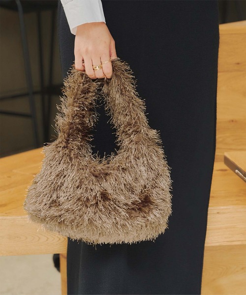 titivate（ティティベイト）の「ﾌﾘﾝｼﾞｼｬｷﾞｰﾊﾞｯｸﾞ（ハンドバッグ・レディース・ブラウン/ベージュ/ブラック・FREE）」の8枚目の写真