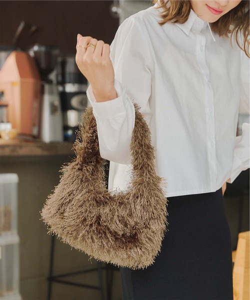 titivate（ティティベイト）の「ﾌﾘﾝｼﾞｼｬｷﾞｰﾊﾞｯｸﾞ（ハンドバッグ・レディース・ブラウン/ベージュ/ブラック・FREE）」の9枚目の写真