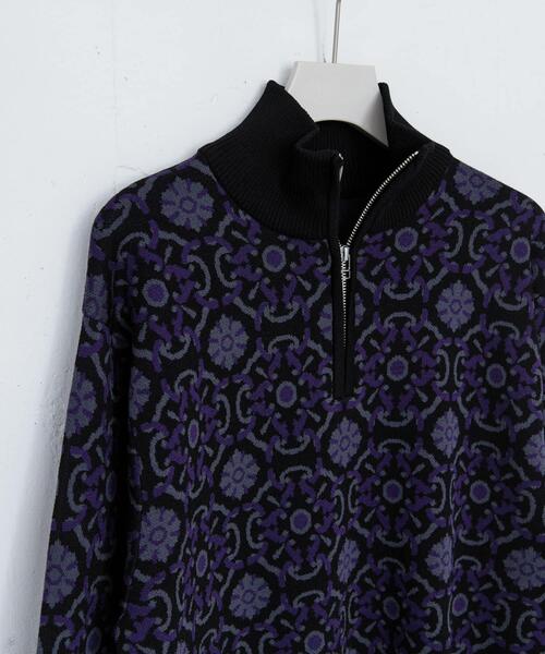 SENSE OF PLACE by URBAN RESEARCH（センスオブプレイスバイアーバンリサーチ）の「タイルジャガードハーフジップセーター（ニット/セーター・メンズ・ベージュ/ライトブルー/ブラック・MEDIUM/LARGE）」の22枚目の写真