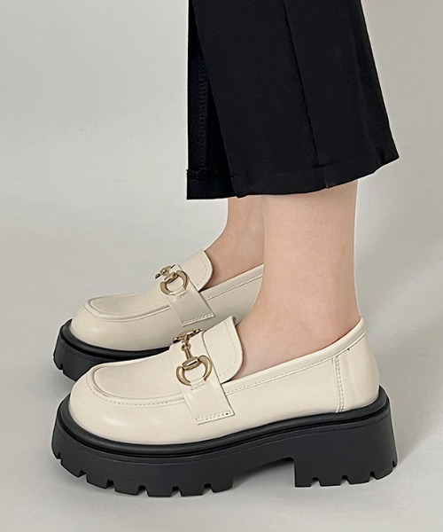 Shoes in Closet(シューズインクローゼット)の「厚底 タンクソール ビット ローファー 2452(ローファー・レディース・ブラック/アイボリー・LL/L/M/S)」の19枚目の写真
