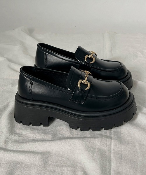 Shoes in Closet(シューズインクローゼット)の「厚底 タンクソール ビット ローファー 2452(ローファー・レディース・ブラック/アイボリー・LL/L/M/S)」の6枚目の写真