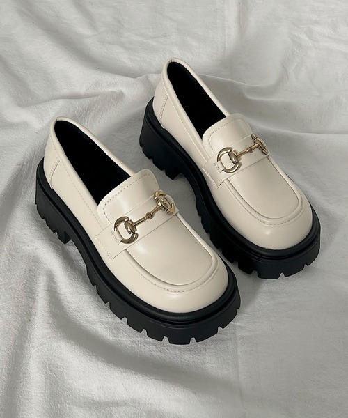 Shoes in Closet(シューズインクローゼット)の「厚底 タンクソール ビット ローファー 2452(ローファー・レディース・ブラック/アイボリー・LL/L/M/S)」の22枚目の写真