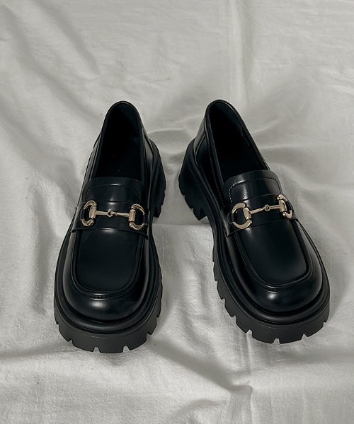 Shoes in Closet(シューズインクローゼット)の「厚底 タンクソール ビット ローファー 2452(ローファー・レディース・ブラック/アイボリー・LL/L/M/S)」の5枚目の写真