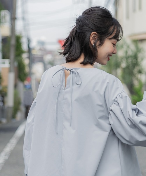 coca(coca)(コカ)の「【WEB限定セール】パリフワバックリボンAラインブラウス(シャツ/ブラウス・レディース・ライトブルー/ライトベージュ・M/L)」の8枚目の写真
