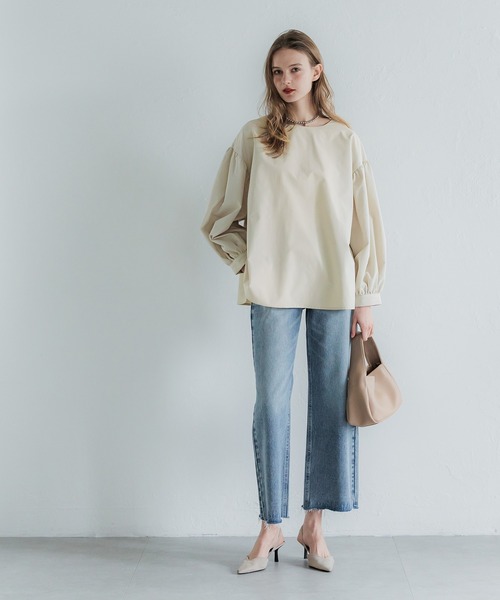 coca(coca)(コカ)の「【WEB限定セール】パリフワバックリボンAラインブラウス(シャツ/ブラウス・レディース・ライトブルー/ライトベージュ・M/L)」の3枚目の写真