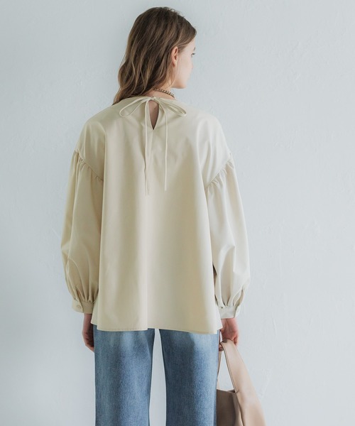 coca(coca)(コカ)の「【WEB限定セール】パリフワバックリボンAラインブラウス(シャツ/ブラウス・レディース・ライトブルー/ライトベージュ・M/L)」の6枚目の写真