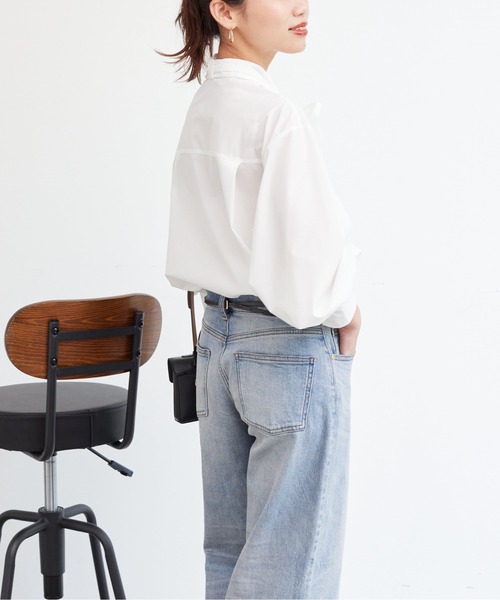 Chez toi(シェトワ)の「BIGリボンシャツ(シャツ/ブラウス・レディース・サックスブルー/オフホワイト/ブラック・FREE)」の13枚目の写真