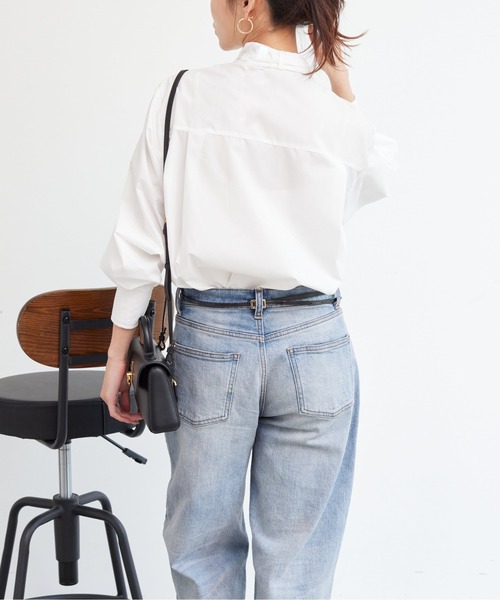 Chez toi(シェトワ)の「BIGリボンシャツ(シャツ/ブラウス・レディース・サックスブルー/オフホワイト/ブラック・FREE)」の14枚目の写真