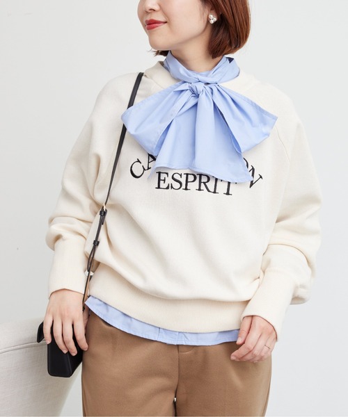 Chez toi(シェトワ)の「BIGリボンシャツ(シャツ/ブラウス・レディース・サックスブルー/オフホワイト/ブラック・FREE)」の19枚目の写真