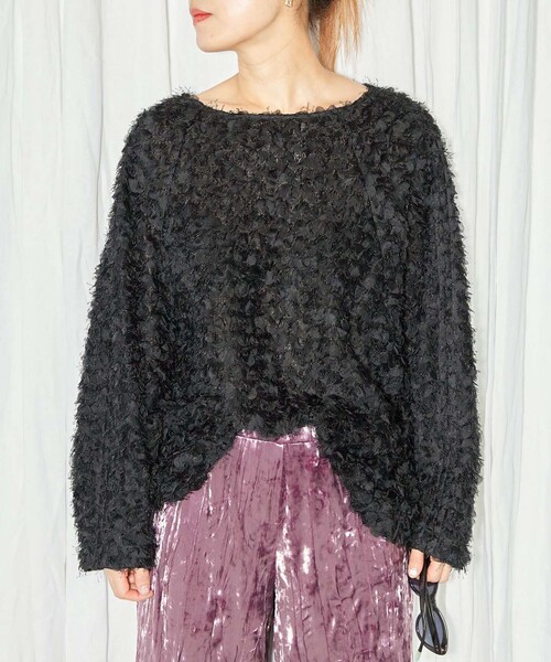 CITYSHOP(シティーショップ)の「RUFFLE PULLOVER:ブラウス(シャツ/ブラウス・レディース・ブラック・FREE)」の2枚目の写真