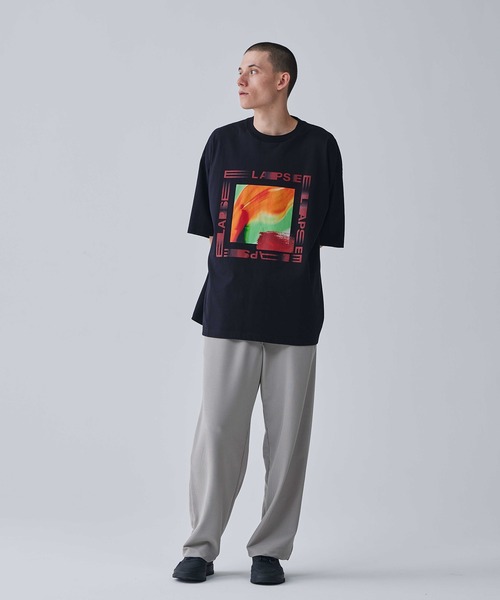 Iroquois（イロコイ）の「IROQUOIS イロコイ / ELAPSE BIG-T ハーフラバーグラフィックプリントビッグシルエットTシャツ / 176113（Tシャツ/カットソー・メンズ・ホワイト×グリーン/ブラック×レッド・1/2）」の6枚目の写真