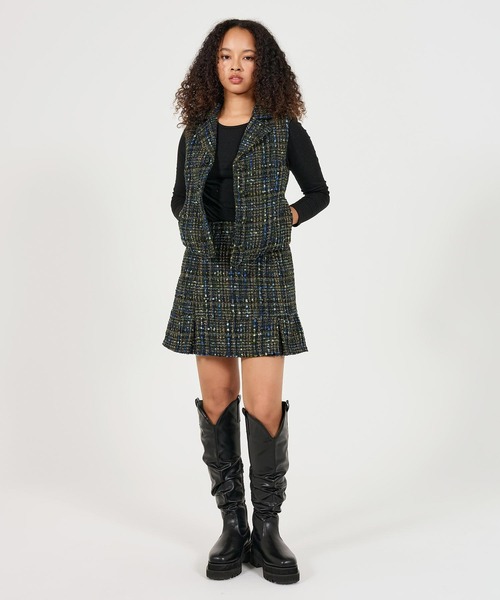 TINA：JOJUN（ティーナジョジュン）の「ファンシー ツイードベスト TINA：JOJUN（ベスト・レディース・ピンク/ネイビー・M）」の4枚目の写真